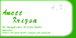 anett krizsa business card